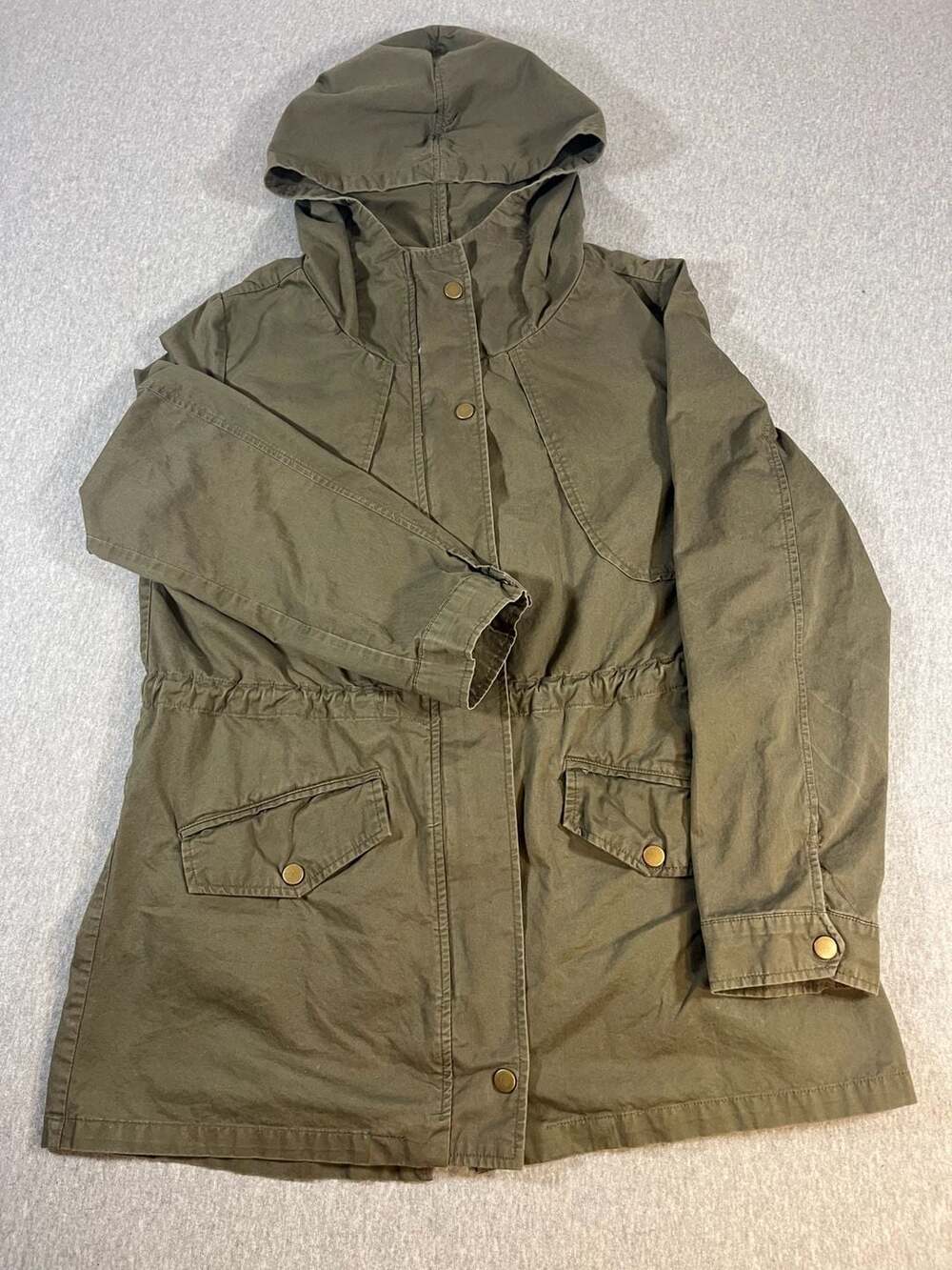 Love Tree Olive Green Hooded Utility Anorak Jacket Women’s M